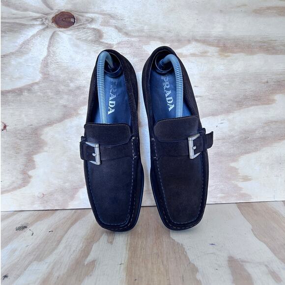 Prada - Buckled - Moccasin Flats - Brown - Men's - 6 - Picture 7 of 9